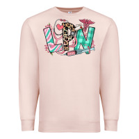 Pale Pink floral lpn licensed practical nurse Premium Sweatshirt - RanaPortraitStore