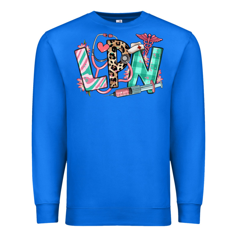 Floral Lpn Licensed Practical Nurse Premium Sweatshirt by RanaPortraitStore | Teevron