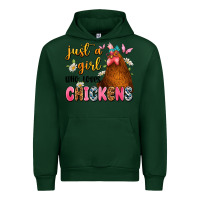 Forest Green just a girl who loves chickens Urban Hoodie - JahusDesignShop