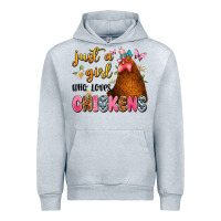 Heather Grey just a girl who loves chickens Urban Hoodie - JahusDesignShop