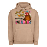 Pigment Burro just a girl who loves chickens Urban Hoodie - JahusDesignShop