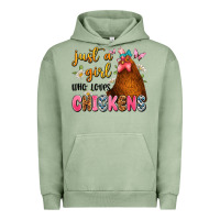 Pigment Oil Green just a girl who loves chickens Urban Hoodie - JahusDesignShop
