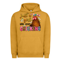 Pigment Peanut Butter just a girl who loves chickens Urban Hoodie - JahusDesignShop
