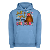 Pigment Pebble Blue just a girl who loves chickens Urban Hoodie - JahusDesignShop