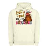 Pigment Pistachio just a girl who loves chickens Urban Hoodie - JahusDesignShop