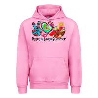 Fuchsia Pink peace love  summer Urban Hoodie - AdoDesignShop