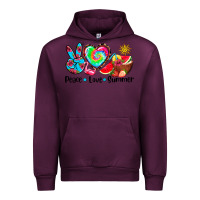 Mauve Wine peace love  summer Urban Hoodie - AdoDesignShop