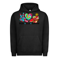 Pigment Black peace love  summer Urban Hoodie - AdoDesignShop