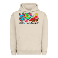 Pigment French Oak peace love  summer Urban Hoodie - AdoDesignShop