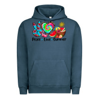 Pigment Midnight Navy peace love  summer Urban Hoodie - AdoDesignShop