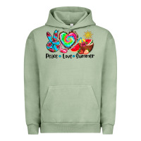 Pigment Oil Green peace love  summer Urban Hoodie - AdoDesignShop
