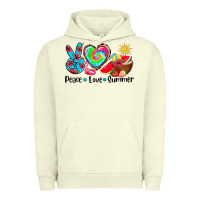 Pigment Pistachio peace love  summer Urban Hoodie - AdoDesignShop