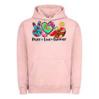 Pigment Salmon peace love  summer Urban Hoodie - AdoDesignShop