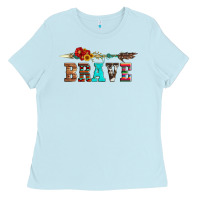 Baby Blue brave and aztec wood sunflower with arrow Ladies Tee - Artiststas