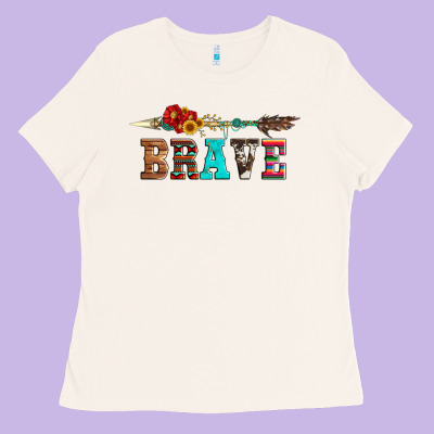 Brave And Aztec Wood Sunflower With Arrow Ladies Tee Designed By Artiststas