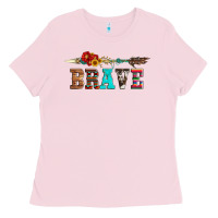 Bubblegum Pink brave and aztec wood sunflower with arrow Ladies Tee - Artiststas