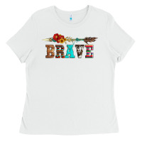White brave and aztec wood sunflower with arrow Ladies Tee - Artiststas
