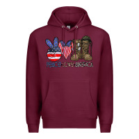 Burgundy peace love america Premium Hoodie - CowhideDigitalArt