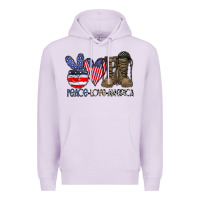 Lilac peace love america Premium Hoodie - CowhideDigitalArt