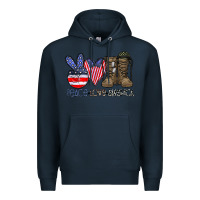 Navy peace love america Premium Hoodie - CowhideDigitalArt