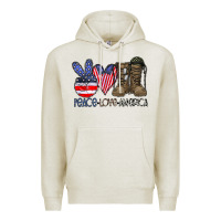Oatmeal Heather peace love america Premium Hoodie - CowhideDigitalArt