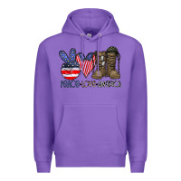 Purple peace love america Premium Hoodie - CowhideDigitalArt
