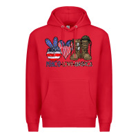 Red peace love america Premium Hoodie - CowhideDigitalArt