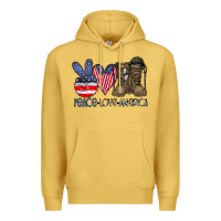 Antique Gold peace love america Premium Hoodie - CowhideDigitalArt