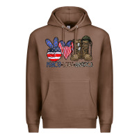 Chestnut peace love america Premium Hoodie - CowhideDigitalArt