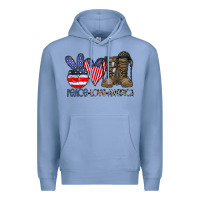 Colony Blue peace love america Premium Hoodie - CowhideDigitalArt