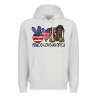 Dove Grey peace love america Premium Hoodie - CowhideDigitalArt