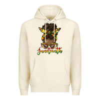 Tofu juneteenth black woman messy bun Premium Hoodie - HRA Design Shop