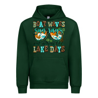 Forest Green boat waves sun rays aint nothing like lake days Urban Hoodie - AdoDesignShop