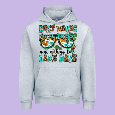Boat Waves Sun Rays Aint Nothing Like Lake Days Urban Hoodie Designed By Adodesignshop