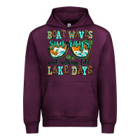 Mauve Wine boat waves sun rays aint nothing like lake days Urban Hoodie - AdoDesignShop