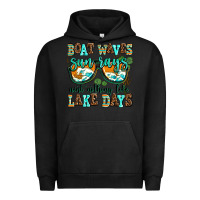 Pigment Black boat waves sun rays aint nothing like lake days Urban Hoodie - AdoDesignShop
