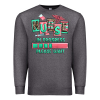 Charcoal Heather nurse in progress please wait Premium Sweatshirt - RanaPortraitStore
