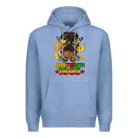 Colony Blue juneteenth 1865 afro bun Premium Hoodie - HRA Design Shop