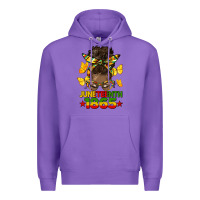 Purple juneteenth 1865 afro bun Premium Hoodie - HRA Design Shop