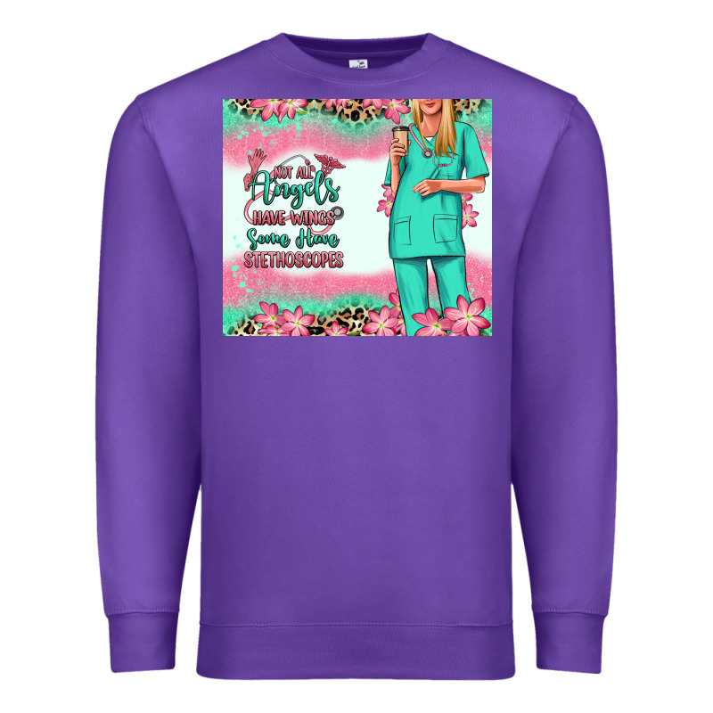 Not All Angels Have Wings Blonde Nurse Premium Sweatshirt by RanaPortraitStore | Teevron