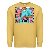Antique Gold nurse life afro woman Premium Sweatshirt - RanaPortraitStore