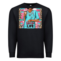 Black nurse life afro woman Premium Sweatshirt - RanaPortraitStore