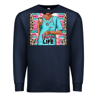 Navy nurse life afro woman Premium Sweatshirt - RanaPortraitStore
