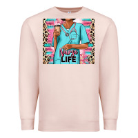 Pale Pink nurse life afro woman Premium Sweatshirt - RanaPortraitStore