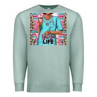 Seafoam nurse life afro woman Premium Sweatshirt - RanaPortraitStore