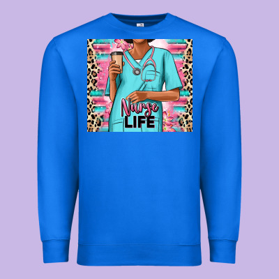 Premium Sweatshirt nurse life afro woman
