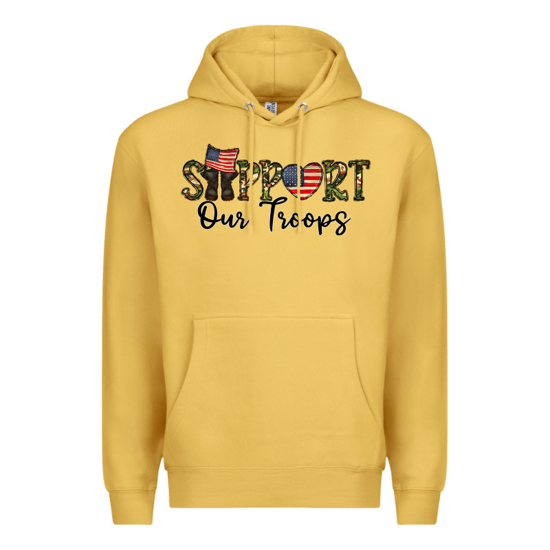 Support Our Troops Premium Hoodie by CowhideDigitalArt | Teevron