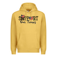 Antique Gold support our troops Premium Hoodie - CowhideDigitalArt