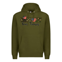 Army Green support our troops Premium Hoodie - CowhideDigitalArt