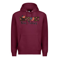 Burgundy support our troops Premium Hoodie - CowhideDigitalArt